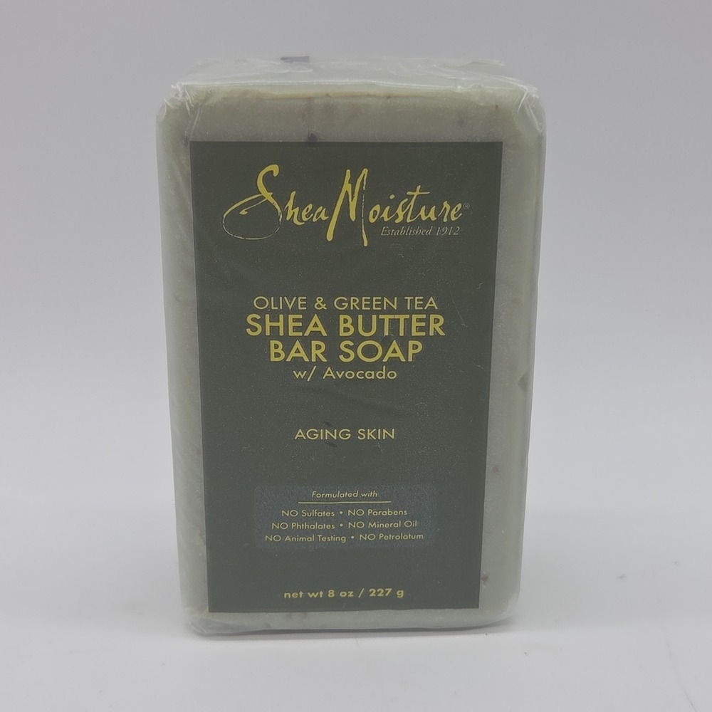 Shea Moisture Olive & Green Tea Shea Butter w Avocado Soap Bar Aging Skin 8oz